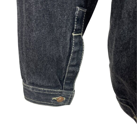 Jordin Sportswear Mens Black Washed Denim Jacket With Pockets Sz 3X - Picture 5 of 8